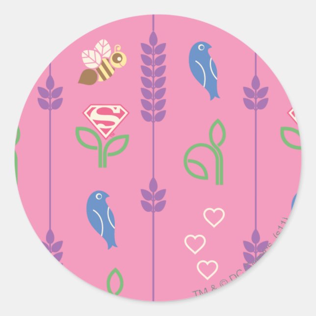 Supergirl Birds, Bees, Trees Classic Round Sticker (Front)