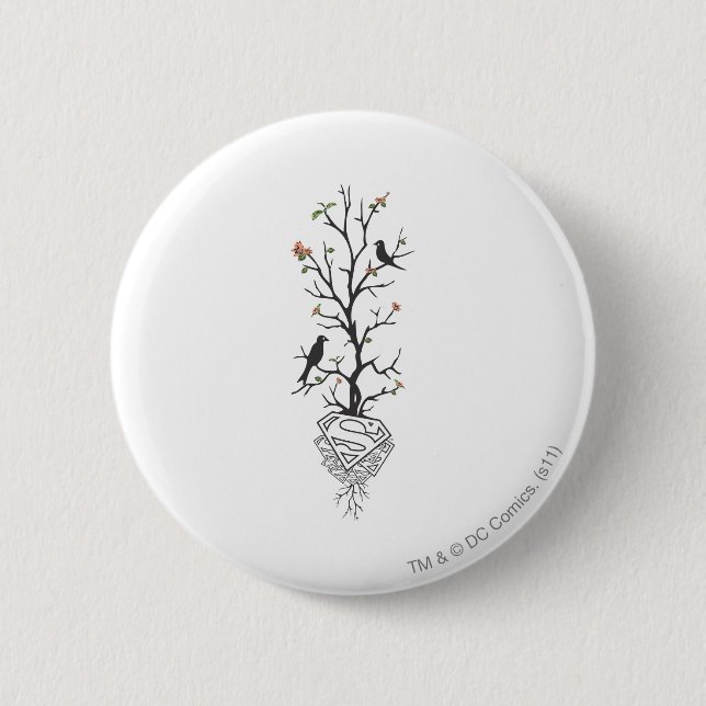 Supergirl Birds in the Tree Pinback Button (Front)