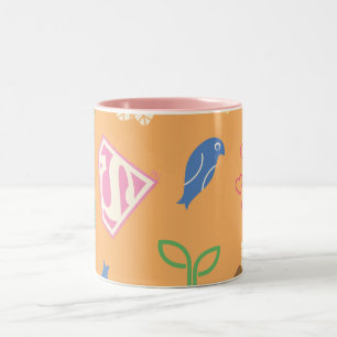 Supergirl Birds & the Bees Orange Two-Tone Coffee Mug