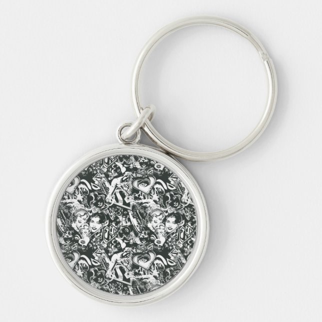 Supergirl Black and White Collage Keychain (Front)