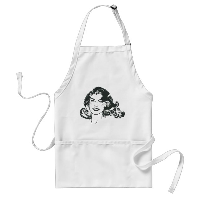 Supergirl Black and White Drawing 2 Adult Apron (Front)