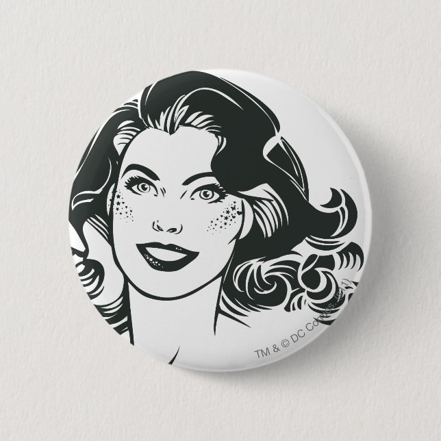Supergirl Black and White Drawing 2 Pinback Button (Front)