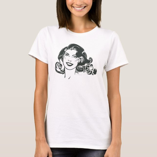 Supergirl Black and White Drawing 2 T-Shirt (Front)