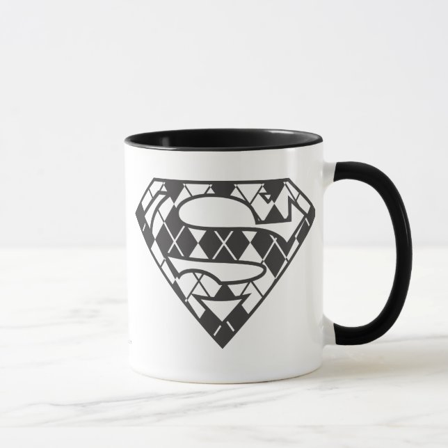 Supergirl Black Argyle Logo Mug (Right)