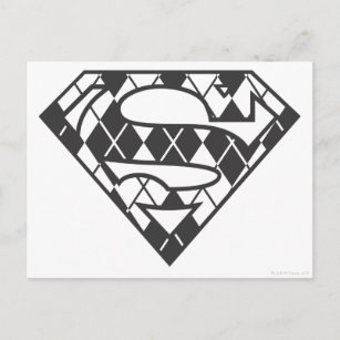 Supergirl Black Argyle Logo Postcard