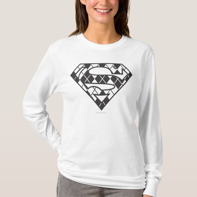 Supergirl Black Argyle Logo T-Shirt (Front)
