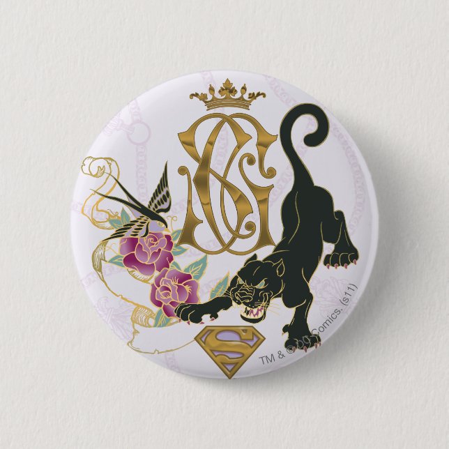 Supergirl Black Panther Pinback Button (Front)