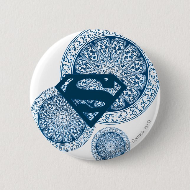 Supergirl Blue Circle Design Pinback Button (Front)