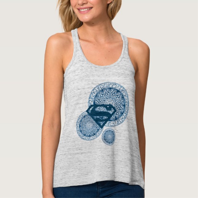 Supergirl Blue Circle Design Tank Top (Front)