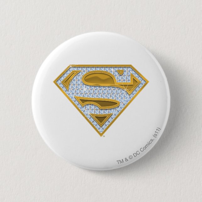 Supergirl Blue Jewels Pinback Button (Front)