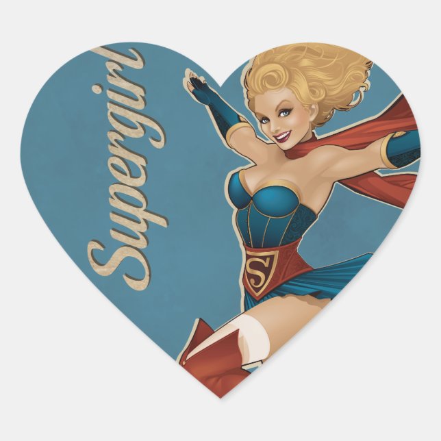 Supergirl Bombshell Heart Sticker (Front)