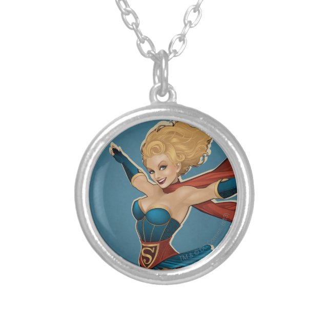 Supergirl Bombshell Silver Plated Necklace (Front)