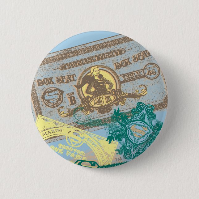 Supergirl Box Seat Blue Pinback Button (Front)