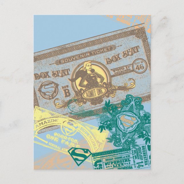 Supergirl Box Seat Blue Postcard (Front)