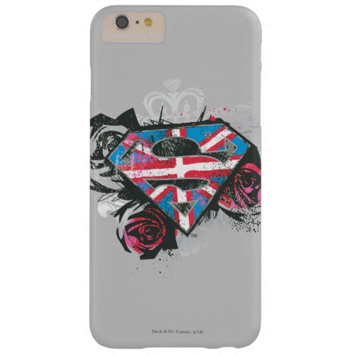 Supergirl British Flag and Roses Barely There iPhone 6 Plus Case