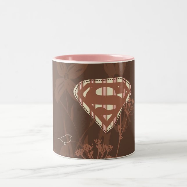 Supergirl Brown Bird Two-Tone Coffee Mug (Center)