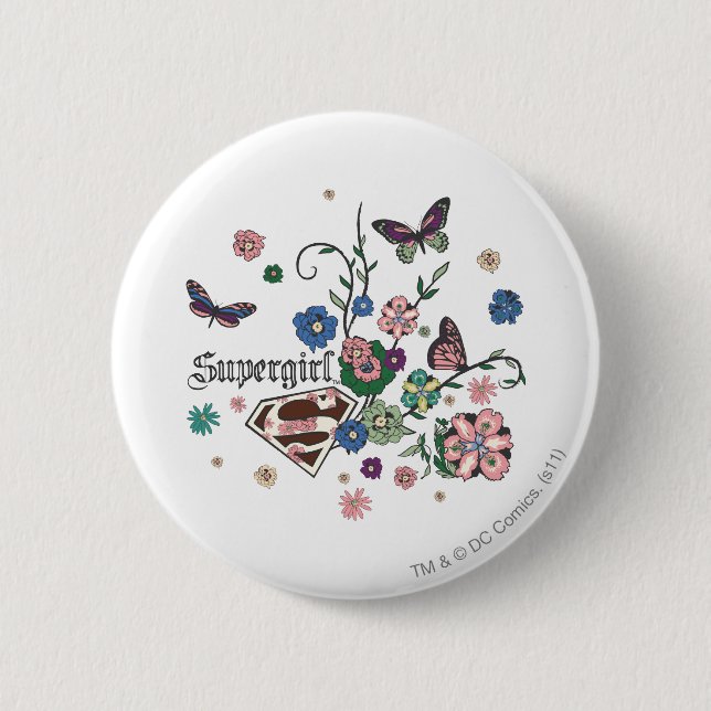 Supergirl Butterflies Button (Front)