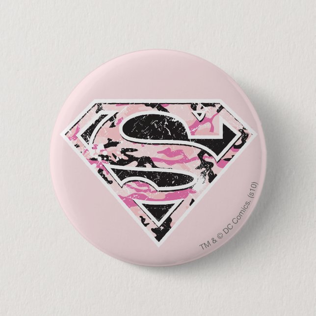 Supergirl Camouflage Logo Pinback Button (Front)