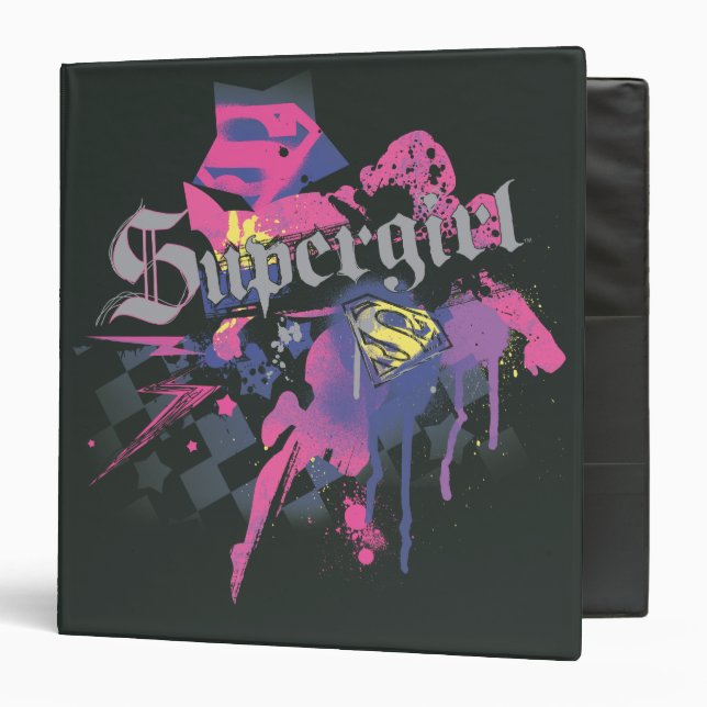 Supergirl Checkered Splatter Binder (Front/Inside)