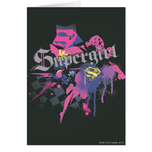Supergirl Checkered Splatter Cards (Front)