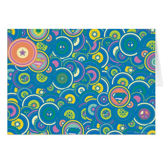 Supergirl Circle Blue Pattern Cards (Front Horizontal)