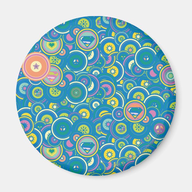 Supergirl Circle Blue Pattern Magnet (Front)