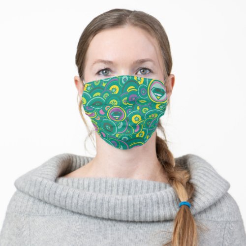 Supergirl Circle Green Pattern Adult Cloth Face Mask