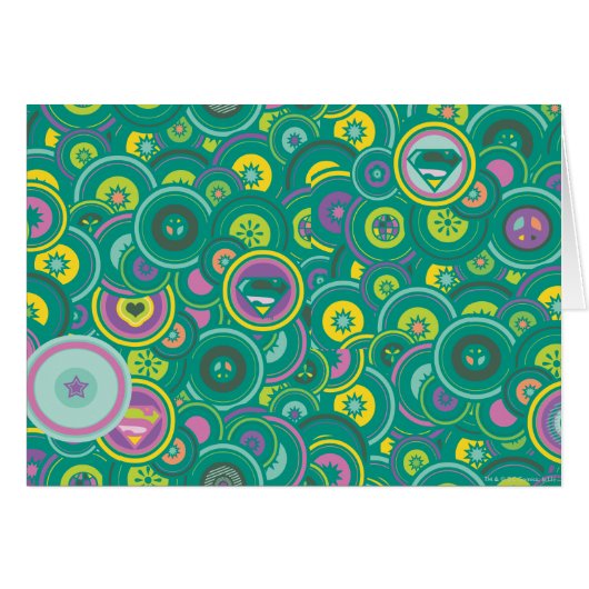 Supergirl Circle Green Pattern Cards (Front Horizontal)