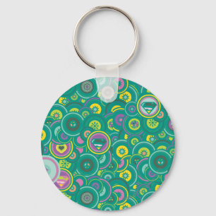 Supergirl Circle Green Pattern Keychain