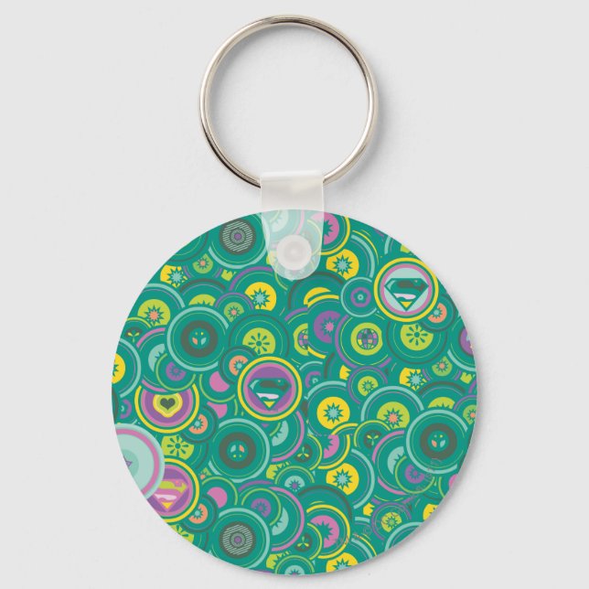 Supergirl Circle Green Pattern Keychain (Front)
