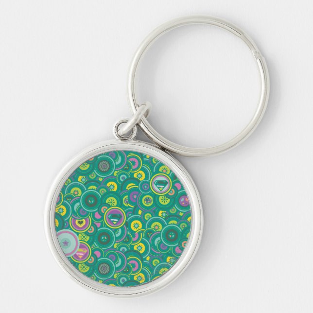 Supergirl Circle Green Pattern Keychain (Front)