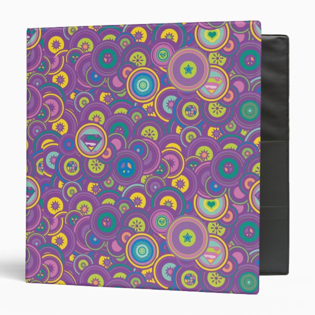Supergirl Circle Purple Pattern Binder (Front/Inside)