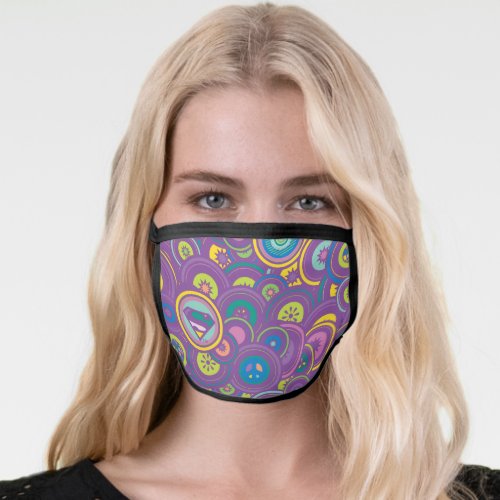 Supergirl Circle Purple Pattern Face Mask