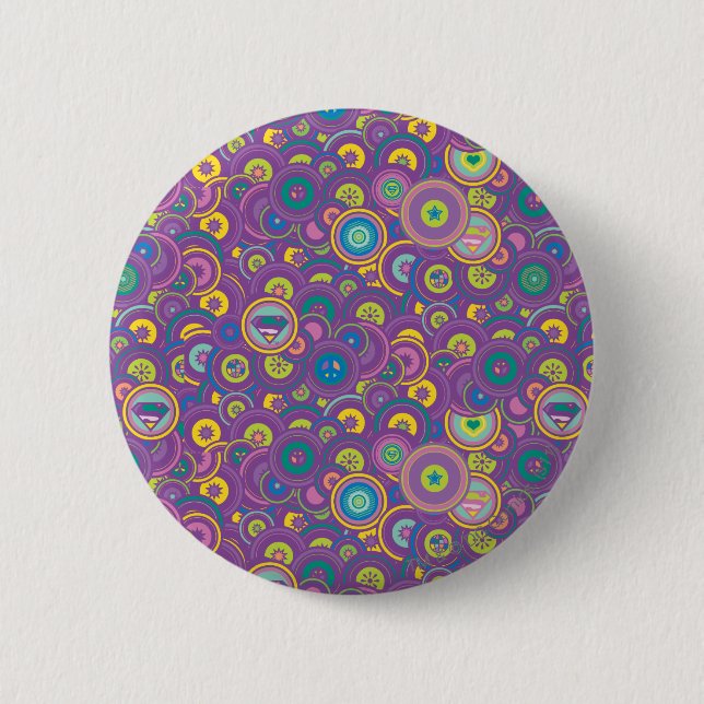 Supergirl Circle Purple Pattern Pinback Button (Front)