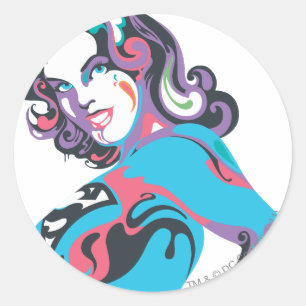 Supergirl Color Splash Pose 1 Classic Round Sticker