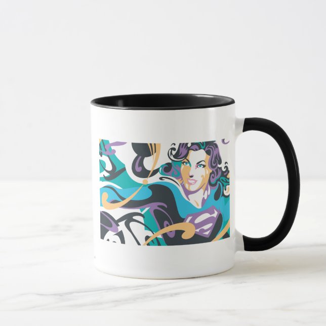 Supergirl Color Splash Swirls 1 Mug (Right)