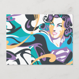 Supergirl Color Splash Swirls 1 Postcard