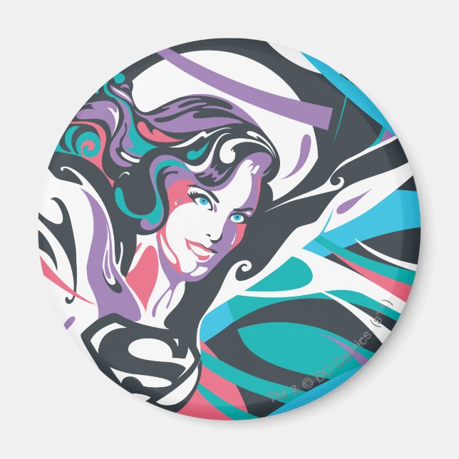 Supergirl Color Splash Swirls 2 Magnet (Front)