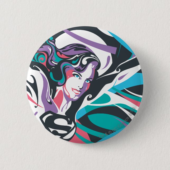 Supergirl Color Splash Swirls 2 Pinback Button (Front)