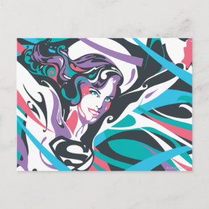 Supergirl Color Splash Swirls 2 Postcard
