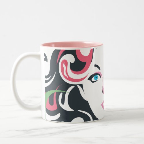 Supergirl Color Splash Swirls 3 Two_Tone Coffee Mug