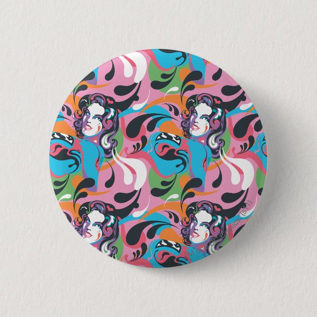 Supergirl Color Splash Swirls Pattern 2 Button (Front)