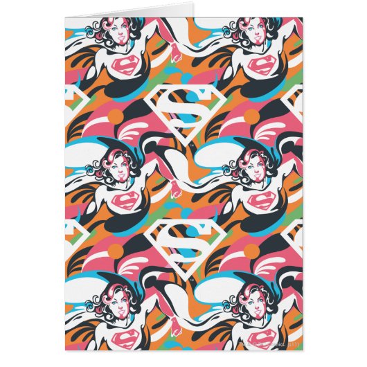 Supergirl Color Splash Swirls Pattern 4 Cards (Front)