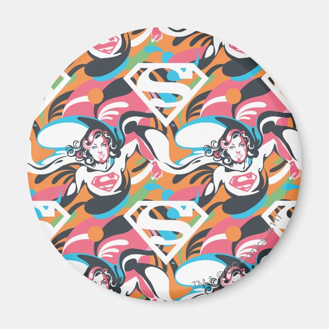 Supergirl Color Splash Swirls Pattern 4 Magnet (Front)