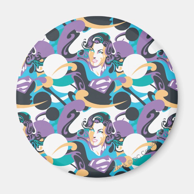 Supergirl Color Splash Swirls Pattern 5 Magnet (Front)