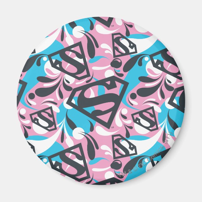Supergirl Color Splash Swirls Pattern 6 Magnet (Front)