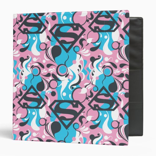 Supergirl Color Splash Swirls Pattern 7 Binder