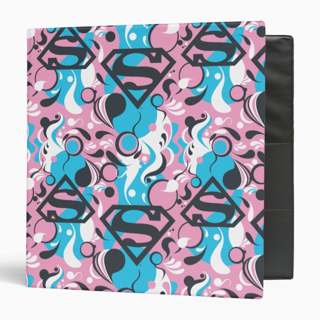 Supergirl Color Splash Swirls Pattern 7 Binder (Front/Inside)