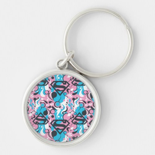 Supergirl Color Splash Swirls Pattern 7 Keychain