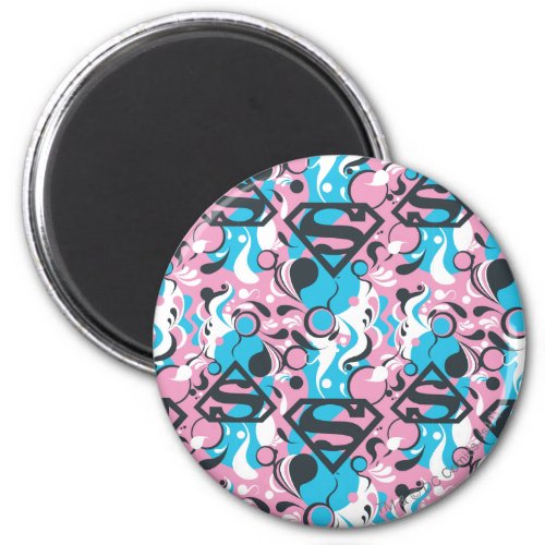 Supergirl Color Splash Swirls Pattern 7 Magnet